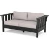 imageMartha Stewart Acadia 4Piece Deep Seating Set with Loveseat in TeakDune BurlapBlack  Dune Burlap