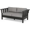 imageMartha Stewart Acadia 4Piece Deep Seating Set with Loveseat in TeakDune BurlapBlack  Grey Mist