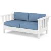 imageMartha Stewart Acadia 4Piece Deep Seating Set with Loveseat in TeakDune BurlapWhite  Sky Blue