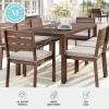 imageMartha Stewart Bedford 71quot IndoorOutdoor Aluminum Patio Table with Umbrella Hole and Brushed Woodgrain Finish in BrownBrown