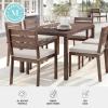 imageMartha Stewart Bedford 71quot IndoorOutdoor Aluminum Patio Table with Umbrella Hole and Brushed Woodgrain Finish in BrownBrown
