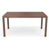 imageMartha Stewart Bedford 71quot IndoorOutdoor Aluminum Patio Table with Umbrella Hole and Brushed Woodgrain Finish in BrownBrown