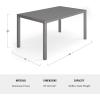 imageMartha Stewart Bedford 71quot IndoorOutdoor Aluminum Patio Table with Umbrella Hole and Brushed Woodgrain Finish in BrownGrey