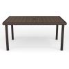 imageMartha Stewart Bedford 71quot IndoorOutdoor Patio Table with Faux Wood Top and Rattan Wicker Finish in GrayBrown