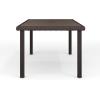 imageMartha Stewart Bedford 71quot IndoorOutdoor Patio Table with Faux Wood Top and Rattan Wicker Finish in GrayBrown
