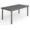 imageMartha Stewart Bedford 71quot IndoorOutdoor Patio Table with Faux Wood Top and Rattan Wicker Finish in GrayGrey
