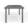 imageMartha Stewart Bedford 71quot IndoorOutdoor Patio Table with Faux Wood Top and Rattan Wicker Finish in GrayGrey