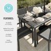 imageMartha Stewart Bedford 71quot IndoorOutdoor Patio Table with Faux Wood Top and Rattan Wicker Finish in GrayGrey