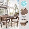 imageMartha Stewart Bedford 9 Piece Patio Set with 71quot Table and 8 Stackable Chairs with Brown Brushed Woodgrain Aluminum Finish Cream AllWeather Seat Cushions