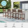 imageMartha Stewart Bedford IndoorOutdoor Aluminum Patio Bar Stools with Brushed Woodgrain Finish in Gray and Gray AllWeather Cushions Set of 2Brown