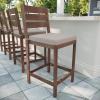imageMartha Stewart Bedford IndoorOutdoor Aluminum Patio Bar Stools with Brushed Woodgrain Finish in Gray and Gray AllWeather Cushions Set of 2Brown