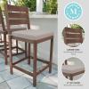 imageMartha Stewart Bedford IndoorOutdoor Aluminum Patio Bar Stools with Brushed Woodgrain Finish in Gray and Gray AllWeather Cushions Set of 2Brown