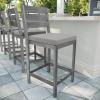 imageMartha Stewart Bedford IndoorOutdoor Aluminum Patio Bar Stools with Brushed Woodgrain Finish in Gray and Gray AllWeather Cushions Set of 2Grey