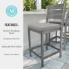 imageMartha Stewart Bedford IndoorOutdoor Aluminum Patio Bar Stools with Brushed Woodgrain Finish in Gray and Gray AllWeather Cushions Set of 2Grey