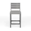 imageMartha Stewart Bedford IndoorOutdoor Aluminum Patio Bar Stools with Brushed Woodgrain Finish in Gray and Gray AllWeather Cushions Set of 2Grey