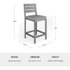 imageMartha Stewart Bedford IndoorOutdoor Aluminum Patio Bar Stools with Brushed Woodgrain Finish in Gray and Gray AllWeather Cushions Set of 2Grey