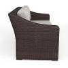imageMartha Stewart Bedford IndoorOutdoor Modular Patio Loveseat with Rattan Wicker Finish in Brown with Tan AllWeather CushionsTan CushionsBrown Frame