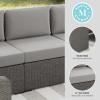 imageMartha Stewart Bedford IndoorOutdoor Modular Patio Sectional Sofa Center Seat with Rattan Wicker Finish in Gray with Gray AllWeather CushionsGray CushionsGray Frame