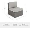 imageMartha Stewart Bedford IndoorOutdoor Modular Patio Sectional Sofa Center Seat with Rattan Wicker Finish in Gray with Gray AllWeather CushionsGray CushionsGray Frame