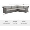 imageMartha Stewart Bedford IndoorOutdoor Modular Patio Sectional Sofa for 6 with Rattan Wicker Finish in Gray with Gray AllWeather Cushions