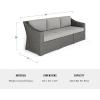 imageMartha Stewart Bedford IndoorOutdoor Modular Patio Sofa for 3 with Rattan Wicker Finish in Gray with Gray AllWeather Cushions