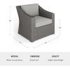imageMartha Stewart Bedford IndoorOutdoor Patio Accent Chair with Rattan Wicker Finish in Gray with Gray AllWeather CushionsGray CushionsGray Frame
