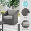 imageMartha Stewart Bedford IndoorOutdoor Patio Accent Chair with Rattan Wicker Finish in Gray with Gray AllWeather CushionsGray CushionsGray Frame
