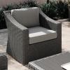 imageMartha Stewart Bedford IndoorOutdoor Patio Accent Chair with Rattan Wicker Finish in Gray with Gray AllWeather CushionsGray CushionsGray Frame