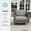 imageMartha Stewart Bedford IndoorOutdoor Patio Chair with 360 Swivel Functionality and Rattan Wicker Finish in Gray with Gray AllWeather Cushions