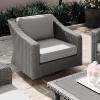 imageMartha Stewart Bedford IndoorOutdoor Patio Chair with 360 Swivel Functionality and Rattan Wicker Finish in Gray with Gray AllWeather Cushions