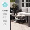 imageMartha Stewart Bedford IndoorOutdoor Patio Coffee Table with Lower Shelf Faux Wood Top and Rattan Wicker Finish in BrownBrown