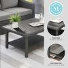 imageMartha Stewart Bedford IndoorOutdoor Patio Coffee Table with Lower Shelf Faux Wood Top and Rattan Wicker Finish in BrownGrey