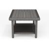 imageMartha Stewart Bedford IndoorOutdoor Patio Coffee Table with Lower Shelf Faux Wood Top and Rattan Wicker Finish in BrownGrey