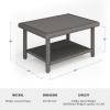 imageMartha Stewart Bedford IndoorOutdoor Patio Coffee Table with Lower Shelf Faux Wood Top and Rattan Wicker Finish in BrownGrey
