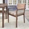 imageMartha Stewart Bedford IndoorOutdoor Stackable Aluminum Patio Armchairs with Brushed Woodgrain Finish in Brown and Cream AllWeather Cushions Set of 2Brown