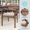 imageMartha Stewart Bedford IndoorOutdoor Stackable Aluminum Patio Armchairs with Brushed Woodgrain Finish in Brown and Cream AllWeather Cushions Set of 2Brown
