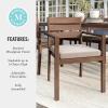 imageMartha Stewart Bedford IndoorOutdoor Stackable Aluminum Patio Armchairs with Brushed Woodgrain Finish in Brown and Cream AllWeather Cushions Set of 2Brown