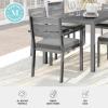 imageMartha Stewart Bedford IndoorOutdoor Stackable Aluminum Patio Armchairs with Brushed Woodgrain Finish in Brown and Cream AllWeather Cushions Set of 2Grey