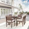 imageMartha Stewart Bedford IndoorOutdoor Stackable Aluminum Patio Chairs with Brushed Woodgrain Finish in Gray and Gray AllWeather Cushions Set of 2Brown
