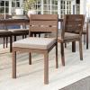 imageMartha Stewart Bedford IndoorOutdoor Stackable Aluminum Patio Chairs with Brushed Woodgrain Finish in Gray and Gray AllWeather Cushions Set of 2Brown