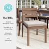 imageMartha Stewart Bedford IndoorOutdoor Stackable Aluminum Patio Chairs with Brushed Woodgrain Finish in Gray and Gray AllWeather Cushions Set of 2Brown