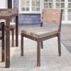 imageMartha Stewart Bedford IndoorOutdoor Stackable Aluminum Patio Chairs with Brushed Woodgrain Finish in Gray and Gray AllWeather Cushions Set of 2Brown