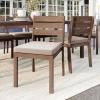 imageMartha Stewart Bedford IndoorOutdoor Stackable Aluminum Patio Chairs with Brushed Woodgrain Finish in Gray and Gray AllWeather Cushions Set of 2Brown