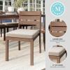imageMartha Stewart Bedford IndoorOutdoor Stackable Aluminum Patio Chairs with Brushed Woodgrain Finish in Gray and Gray AllWeather Cushions Set of 2Brown
