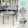 imageMartha Stewart Bedford IndoorOutdoor Stackable Aluminum Patio Chairs with Brushed Woodgrain Finish in Gray and Gray AllWeather Cushions Set of 2Grey