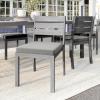 imageMartha Stewart Bedford IndoorOutdoor Stackable Aluminum Patio Chairs with Brushed Woodgrain Finish in Gray and Gray AllWeather Cushions Set of 2Grey