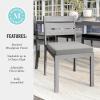 imageMartha Stewart Bedford IndoorOutdoor Stackable Aluminum Patio Chairs with Brushed Woodgrain Finish in Gray and Gray AllWeather Cushions Set of 2Grey