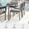 imageMartha Stewart Bedford IndoorOutdoor Stackable Aluminum Patio Chairs with Brushed Woodgrain Finish in Gray and Gray AllWeather Cushions Set of 2Grey