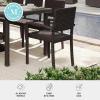 imageMartha Stewart Bedford IndoorOutdoor Stackable Patio Armchairs with Rattan Wicker Finish in Gray Set of 2Brown