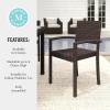 imageMartha Stewart Bedford IndoorOutdoor Stackable Patio Armchairs with Rattan Wicker Finish in Gray Set of 2Brown